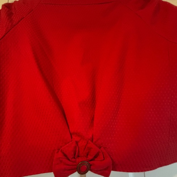 Anthropologie Leifsdottir Red Cropped Blazer Jacket - Picture 3 of 3